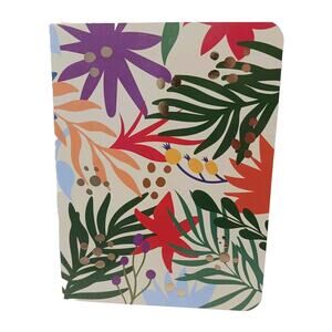 Notebook Journal FLORAL GOLD LEAF Tropical Lined Pages Composition Stationary